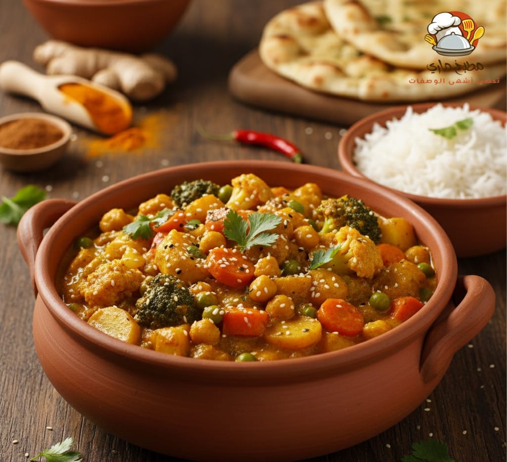 وصفة كاري الخضار بالحمص من وصفات خضار جديدة